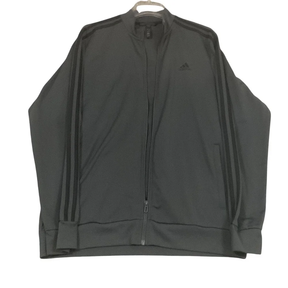 Adidas Mens Essentials Warm-Up Track‎ Jacket Carbon Grey Black H46103 Size L